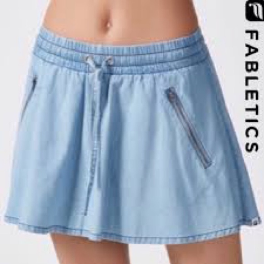 Fabletics Sky Blue/ Jean Cotton Skirt.